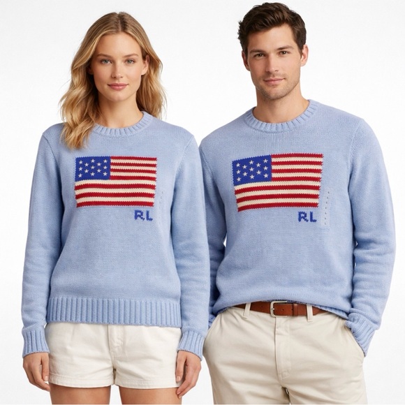 Polo Ralph Lauren Sweaters - Ralph Lauren Polo American Flag Knit Sweater unisex size small